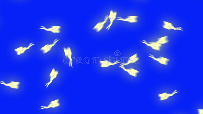 Большая группа в составе накаляя феи летая на предпосылку голубого экрана