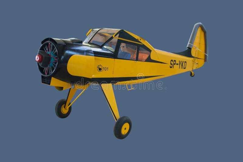 Большие демонтированные воздушные судн масштабной модели PZL-Okecie 101A Gawron стоковое фото rf Большие демонтированные воздушные судн масштабной модели PZL-Okecie 101A Gawron стоковое фото rf
