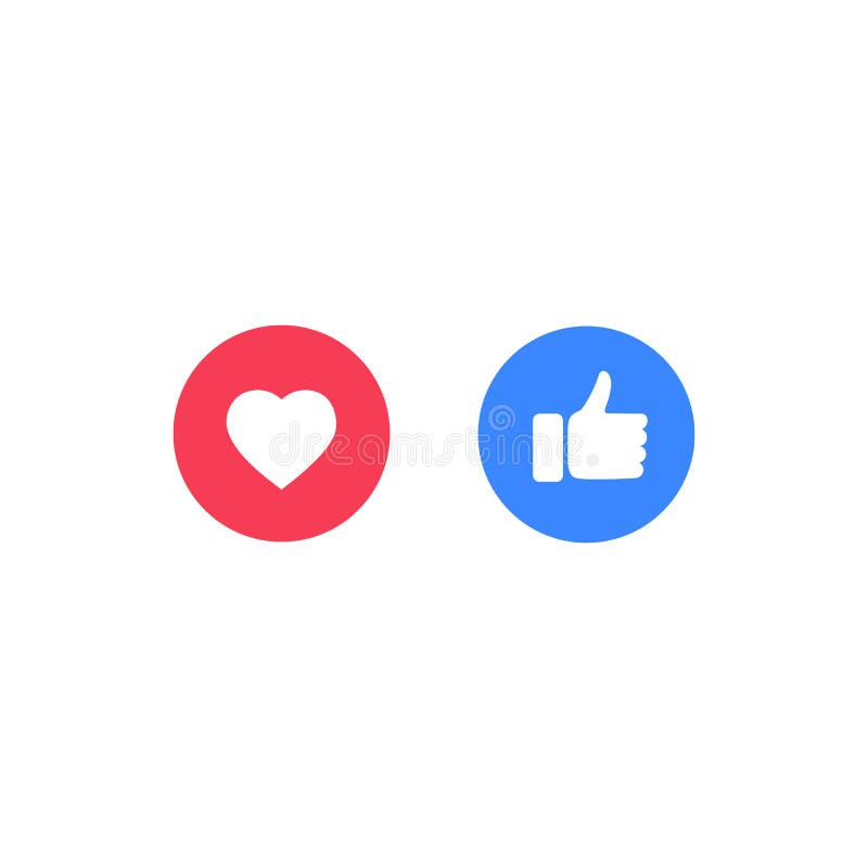 Thumb up Like and Love icons, vector illustration. Thumb up Like and Love icons, vector illustration