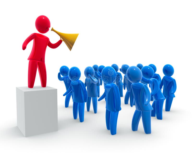 Leader or boss shouts at the followers or staff. Concept of personnel management, supervision and control. Leader or boss shouts at the followers or staff. Concept of personnel management, supervision and control.