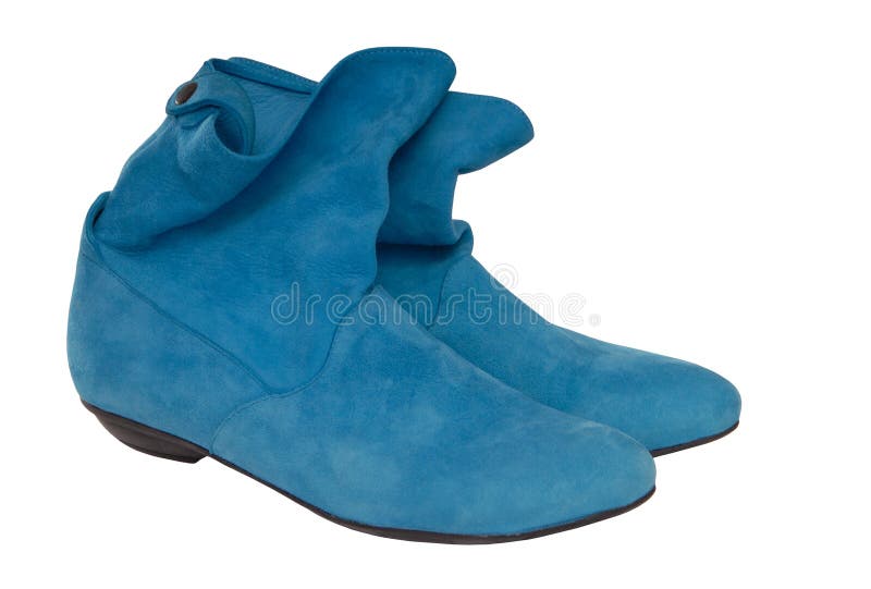 Turquoise chamois boots, female short boots. Turquoise chamois boots, female short boots