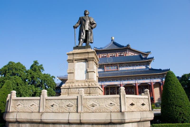 Bronze statue of Sun Yat-Sen stand at Memorial Hall in Guangzhou,Guangdong,China. Sun (1866-1925)was a revolutionary and political leader. As Sun is Founding Father of Republican China. Bronze statue of Sun Yat-Sen stand at Memorial Hall in Guangzhou,Guangdong,China. Sun (1866-1925)was a revolutionary and political leader. As Sun is Founding Father of Republican China.