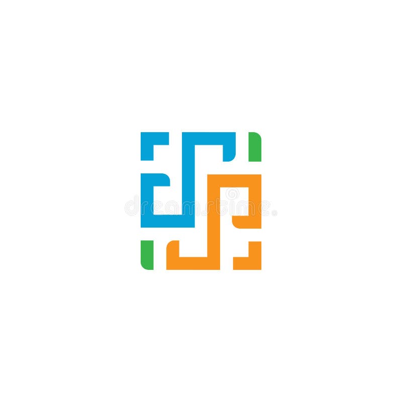 буква dp красочный квадратный линейный вектор эмблемы бесплатная иллюстрация