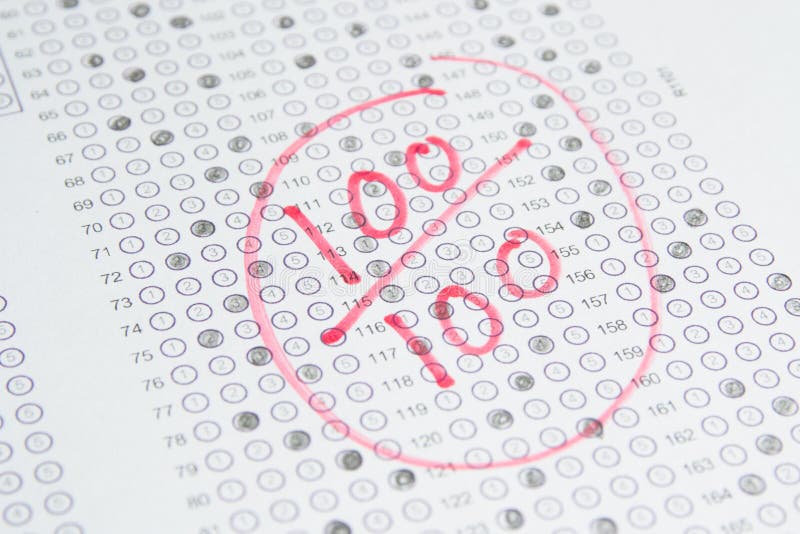 The paper of exam test 100 score. The paper of exam test 100 score