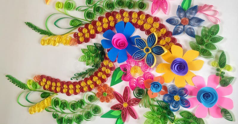 Бумажные quilling искусство произведения искусства и ремесла стоковое фото