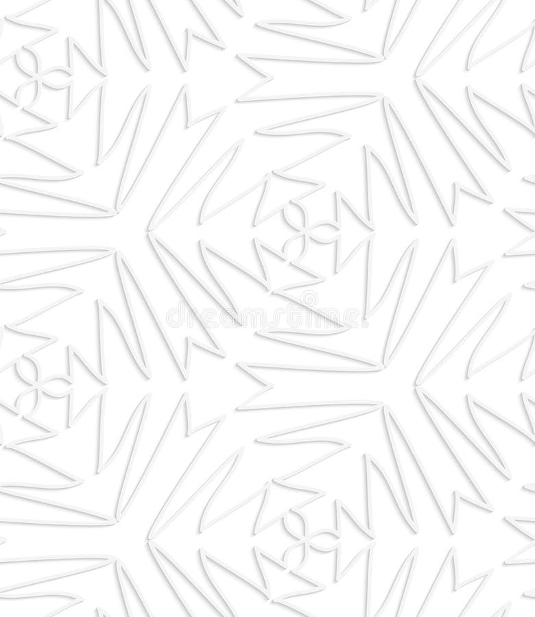 Бумажные белые заострённые сложные оконтуренные трилистники иллюстрация вектора Бумажные белые заострённые сложные оконтуренные трилистники иллюстрация вектора