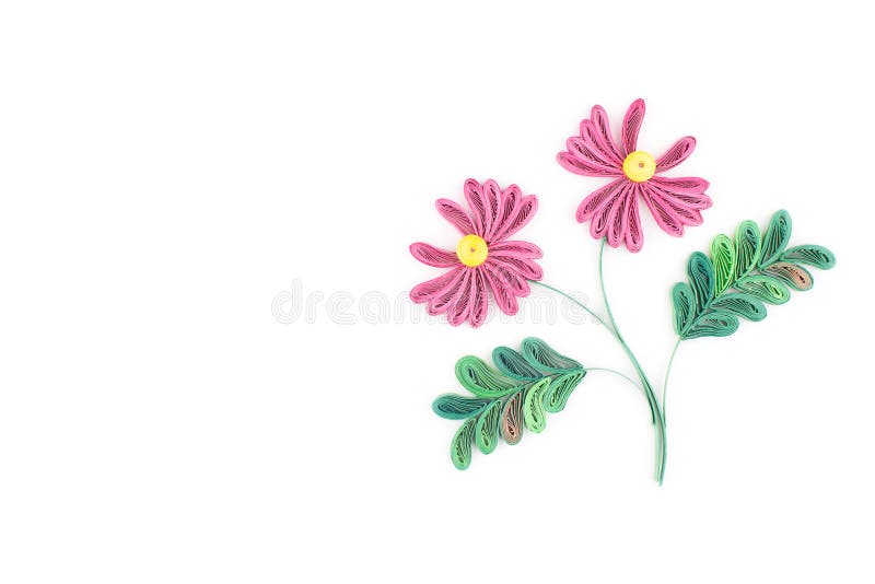Бумажный quilling, цветастые бумажные цветки иллюстрация штока Бумажный quilling, цветастые бумажные цветки иллюстрация штока