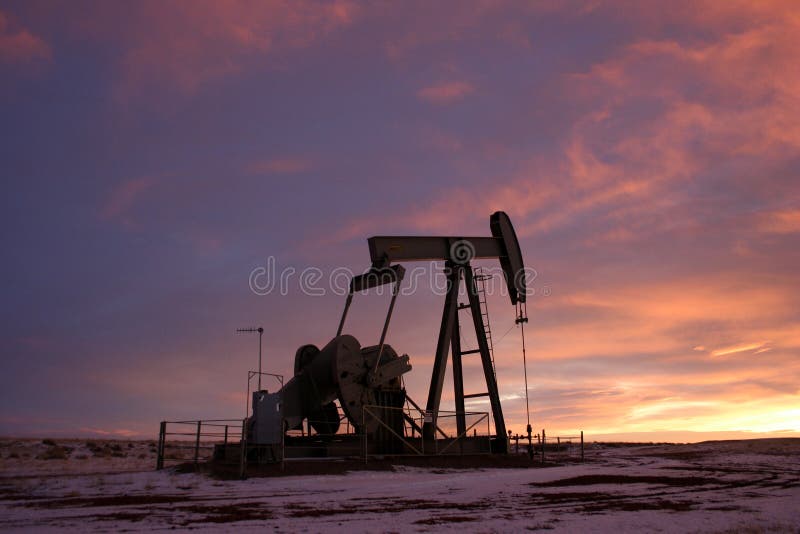 An oil rig near Gillette, Wyoming,USA. An oil rig near Gillette, Wyoming,USA