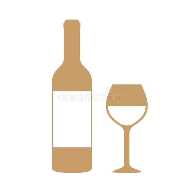 Wine bottle and glass of wine on White Background. Vector image. Wine bottle and glass of wine on White Background. Vector image.
