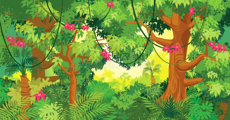 In the jungle. Vector illustration. In the jungle. Vector illustration