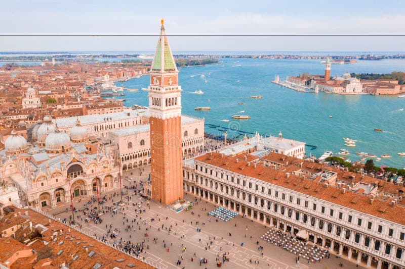 В результате снимок церкви сан джорджо маджоре и campanile марок св. стоковое фото rf