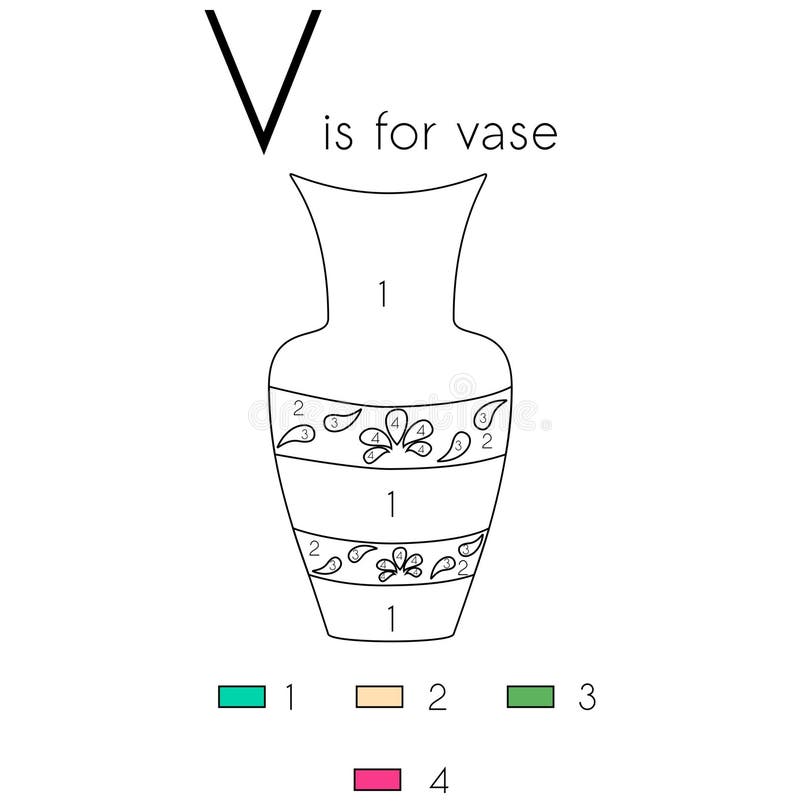 Vector alphabet letter V for children education with funny numbering colouring page. This illustration can be used in children`s books, puzzles, games and other related creatives. Vector alphabet letter V for children education with funny numbering colouring page. This illustration can be used in children`s books, puzzles, games and other related creatives.