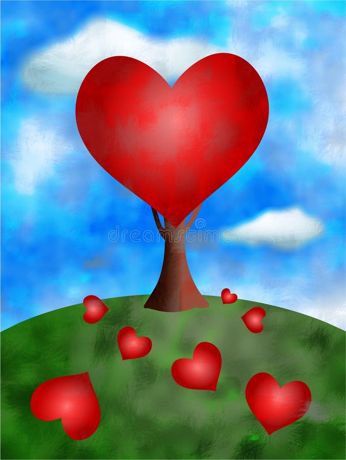 Love tree valentine concept illustration. Love tree valentine concept illustration