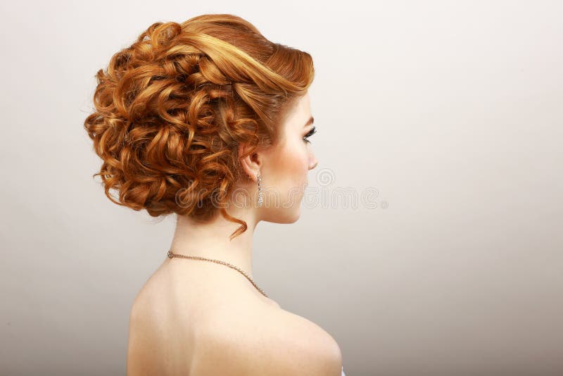 Red Hair Woman. Haircare Spa Salon Concept. Red Hair Woman. Haircare Spa Salon Concept