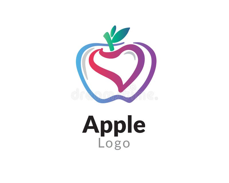 Вдохновение дизайн логотипа apple любви сердца иллюстрация вектора