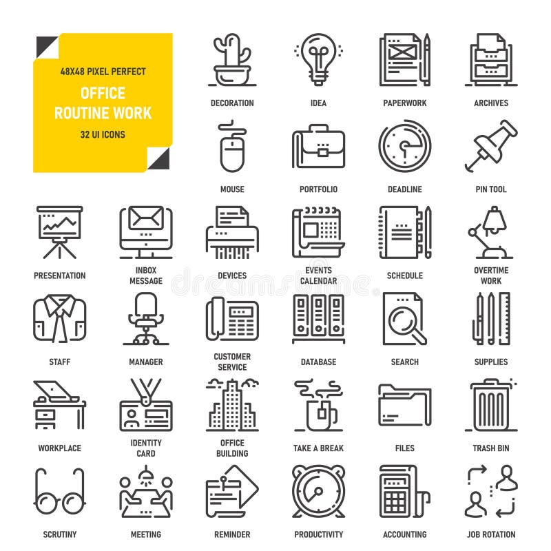 Веб-значки Office и Business иллюстрация вектора