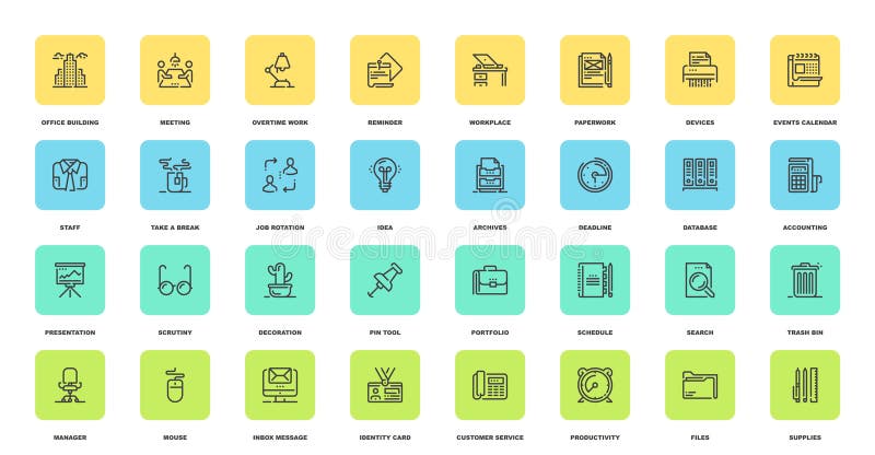 Веб-значки Office и Business иллюстрация штока