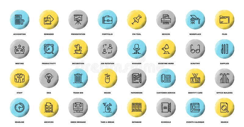 Веб-значки Office и Business иллюстрация штока