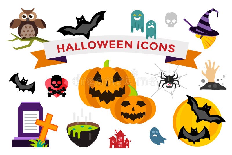 вектор halloween установленный иконами иллюстрация штока вектор halloween установленный иконами иллюстрация штока
