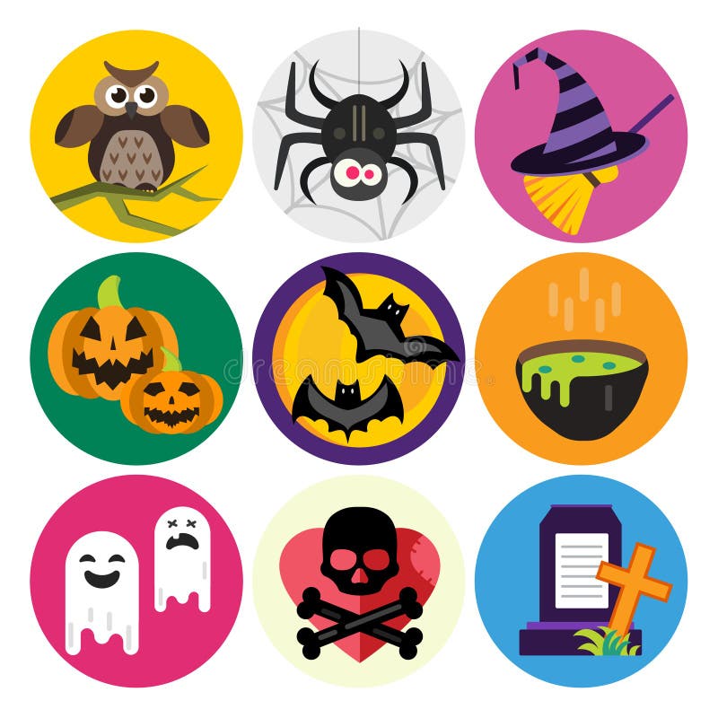 вектор halloween установленный иконами иллюстрация вектора вектор halloween установленный иконами иллюстрация вектора