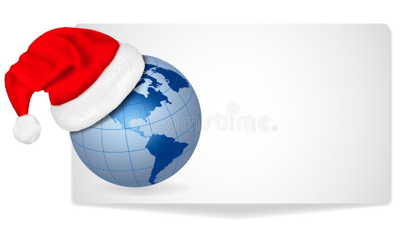 вектор santa шлема глобуса иллюстрация вектора вектор santa шлема глобуса иллюстрация вектора