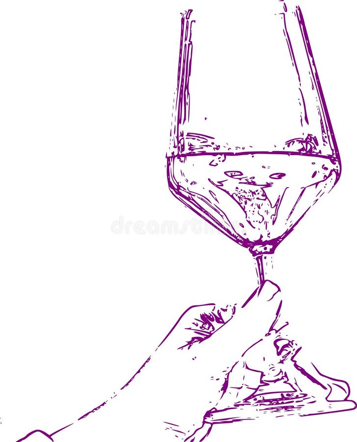 Wine glass with hand holding. Wine glass with hand holding