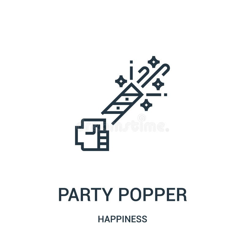 вектор значка popper партии от собрания счастья Тонкая линия иллюстрация вектора значка плана popper партии Линейный символ для п иллюстрация штока вектор значка popper партии от собрания счастья Тонкая линия иллюстрация вектора значка плана popper партии Линейный символ для п иллюстрация штока