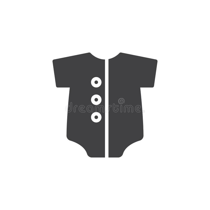 Вектор значка romper младенца, заполненный плоский знак, твердая пиктограмма изолированная на белизне иллюстрация штока