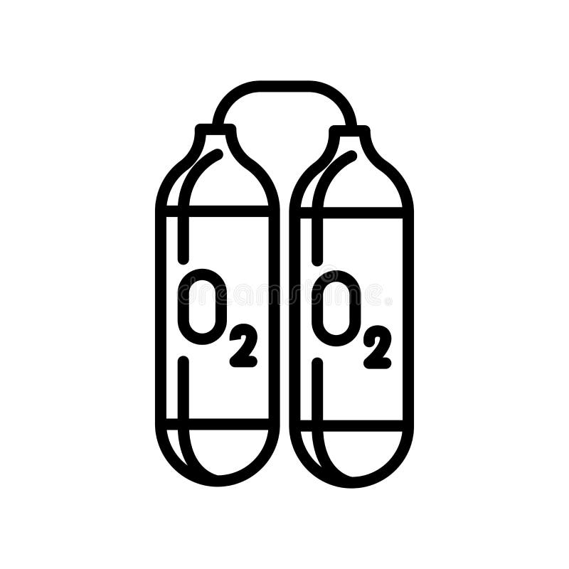 Вектор значка бака с кислородом изолированный на белых предпосылке, знаке бака с кислородом, линии и элементах плана в линейном с бесплатная иллюстрация