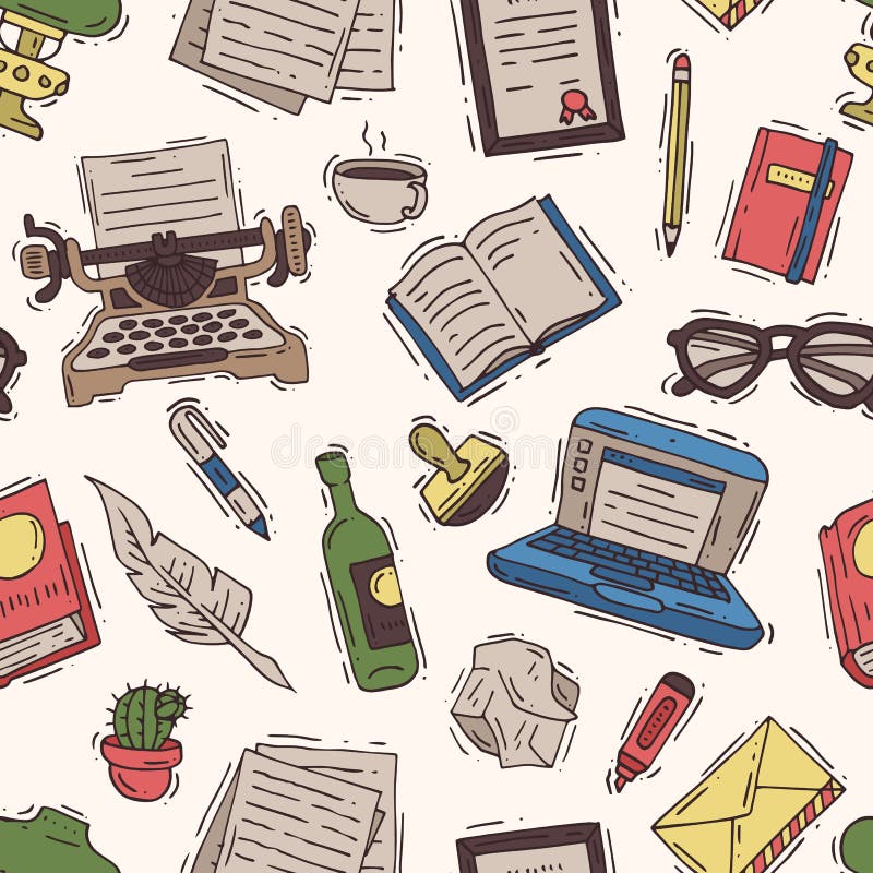 Вектор офиса писателя писать дело на машинке и copywriter пишет книгу на бумаге в иллюстрации тетради иллюстрация вектора Вектор офиса писателя писать дело на машинке и copywriter пишет книгу на бумаге в иллюстрации тетради иллюстрация вектора
