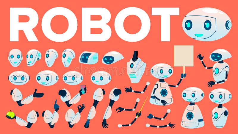Вектор робота Комплект анимации Футуристический хелпер робота автоматизации технологии Кибернетическая машина Ai Оживленное искус иллюстрация вектора Вектор робота Комплект анимации Футуристический хелпер робота автоматизации технологии Кибернетическая машина Ai Оживленное искус иллюстрация вектора