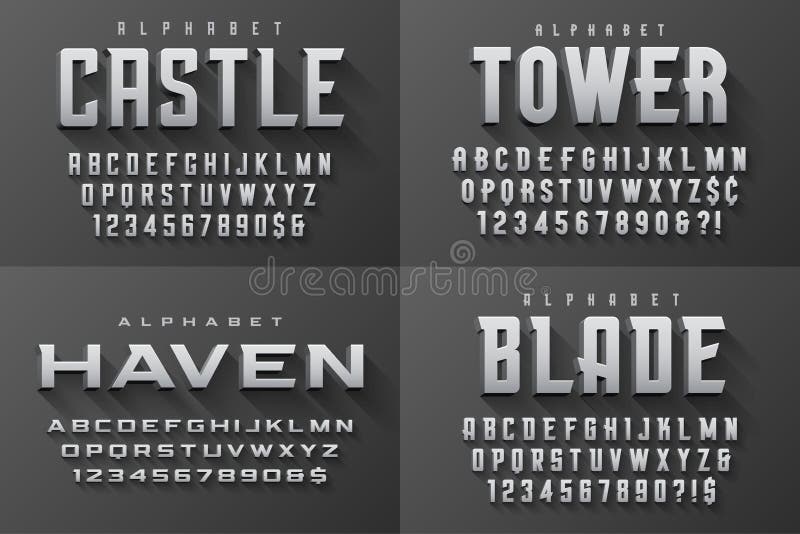 Vector condensed original display set of fonts design, alphabet, character set. Easy swatch color control. Vector condensed original display set of fonts design, alphabet, character set. Easy swatch color control.