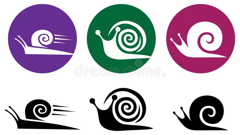 Snail. Vector silhouette icon set. Snail. Vector silhouette icon set.