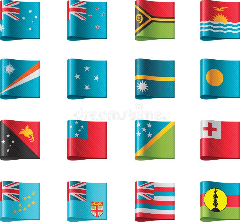 вектор части oceania 12 флагов иллюстрация штока вектор части oceania 12 флагов иллюстрация штока