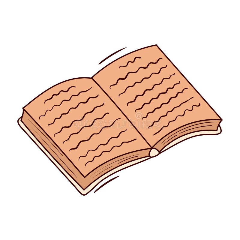 векторная ладонь нарисованная иллюстрация открытой книги, изолированной на белом иллюстрация штока