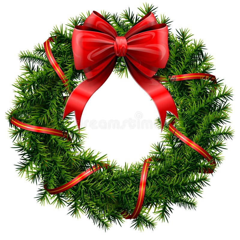 Decorated wreath of pine branches isolated on white background. Qualitative vector (EPS-10) illustration for new years day, christmas, decoration, winter holiday, design, new years eve, silvester, etc. It has transparent elements, opacity masks, blending modes, gradients. Decorated wreath of pine branches isolated on white background. Qualitative vector (EPS-10) illustration for new years day, christmas, decoration, winter holiday, design, new years eve, silvester, etc. It has transparent elements, opacity masks, blending modes, gradients