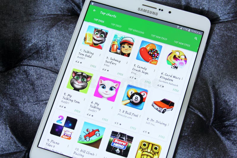 Верхние свободные игры в магазине игры Google стоковое изображение Верхние свободные игры в магазине игры Google стоковое изображение