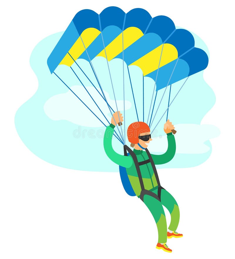 Весьма спорт Skydiving, вектор летания Sportman иллюстрация вектора Весьма спорт Skydiving, вектор летания Sportman иллюстрация вектора
