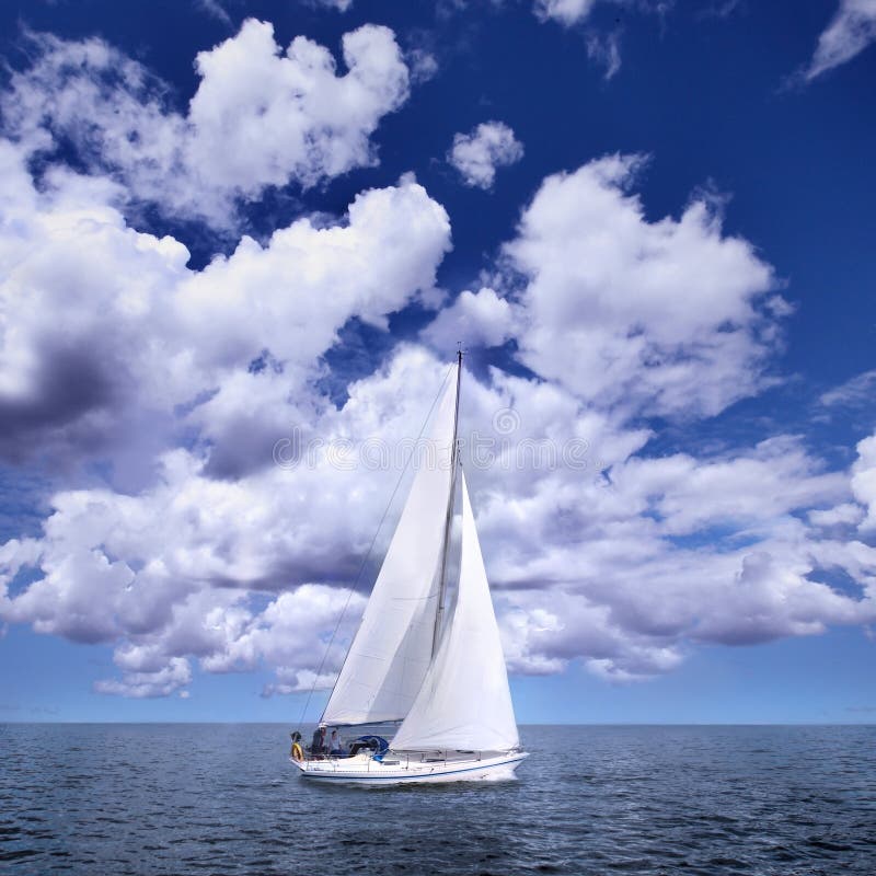 Photo of Sailing boat in the wind a summerday. Photo of Sailing boat in the wind a summerday