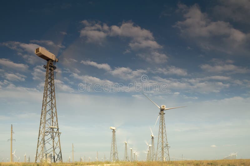 Ветротурбины стоковое изображение. изображение насчитывающей поколение ...