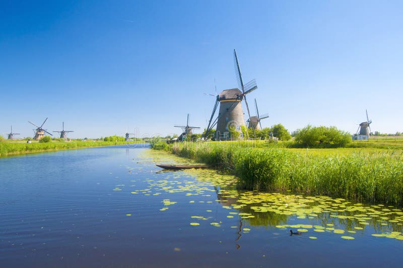 Windmills landscape from Kinderdijk, Netherland. Windmills landscape from Kinderdijk, Netherland.
