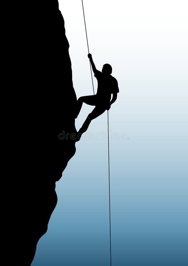 Illustration of person rock climbing. Illustration of person rock climbing