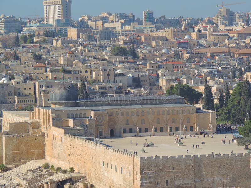 Взгляд †горизонта Иерусалима «от Mount of Olives стоковые фотографии rf Взгляд †горизонта Иерусалима «от Mount of Olives стоковые фотографии rf