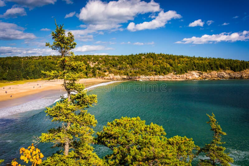 View of the Sand Beach at Acadia National Park, Maine. View of the Sand Beach at Acadia National Park, Maine