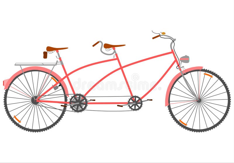 Винтажный тандемный велосипед Иллюстрация вектора - иллюстрации ...