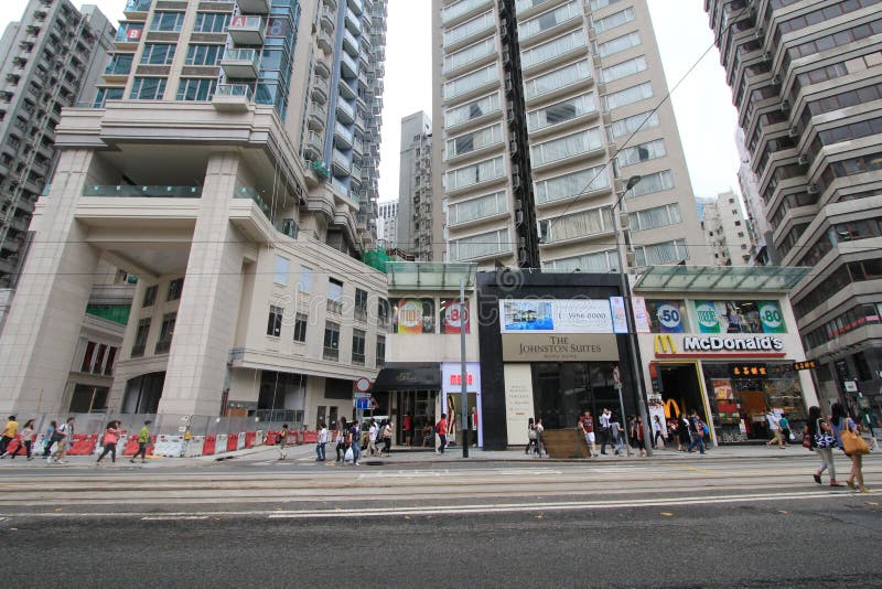 Взгляд улицы в болезненном Chai, Hong Kong