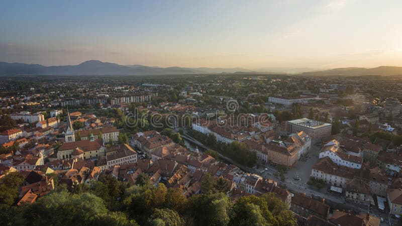 Взгляд Panoram Любляны, Словении, Европы