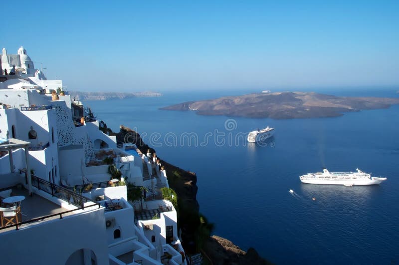 взгляд santorini кальдеры стоковая фотография rf взгляд santorini кальдеры стоковая фотография rf