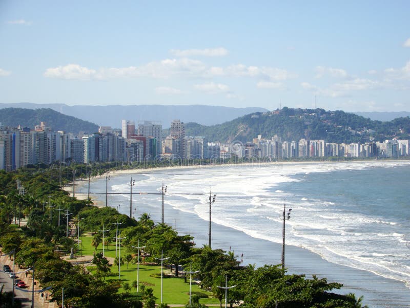 взгляд santos ciity Бразилии пляжа