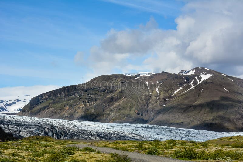 Взгляд ледника Skaftafellsjokull, в Skaftafell, южное Icel стоковое изображение Взгляд ледника Skaftafellsjokull, в Skaftafell, южное Icel стоковое изображение